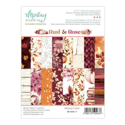 Mintay Papers - Designpapier "Rust & Rose" Add-On Paper Pack 6x8 Inch - 24 Bogen