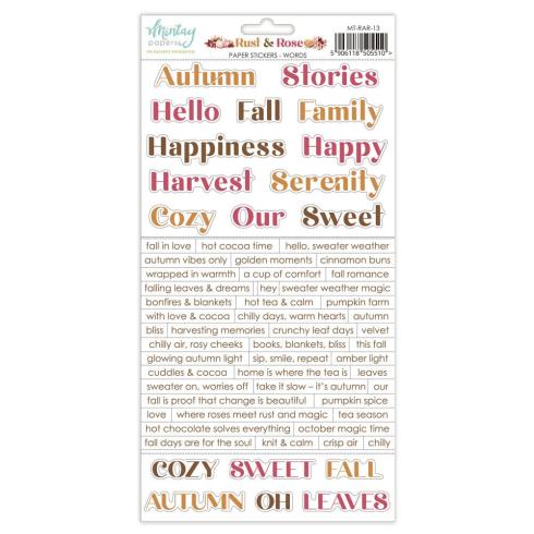 Mintay Papers - Aufkleber "Rust & Rose" Paper Sticker Words 6x12 Inch