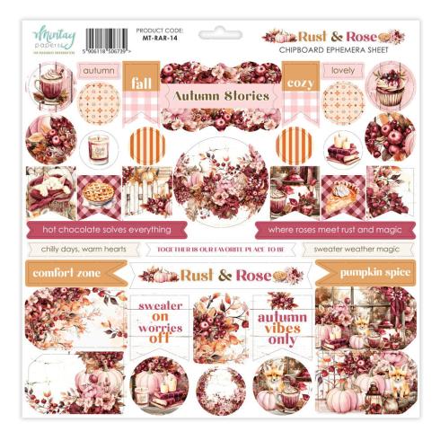 Mintay Papers - Stanzteile "Rust & Rose" Chipboard Ephemera