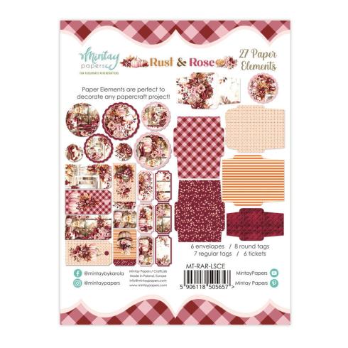 Mintay Papers - Papier Elemente - Stanzteile "Rust & Rose" Paper Elements 6x8 Inch