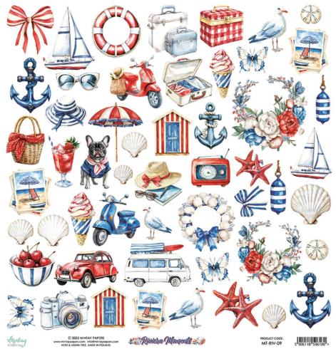 Mintay Papers - Papier Elemente "Riviera Moments" Paper Elements 12x12 Inch