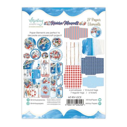 Mintay Papers - Papier Elemente - Stanzteile "Riviera Moments" Paper Elements 6x8 Inch