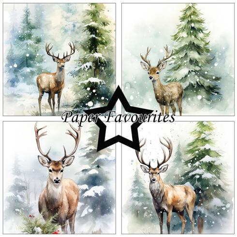 Paper Favourites - Designpapier "Reindeer" Paper Pack 6x6 Inch - 24 Bogen