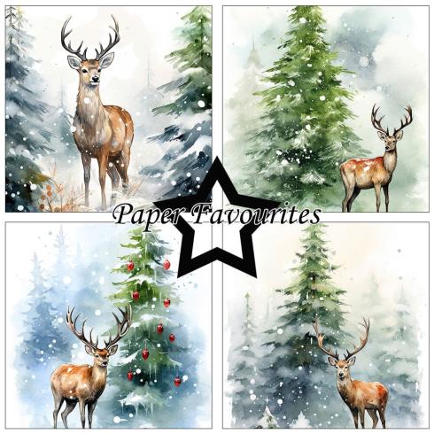 Paper Favourites - Designpapier "Reindeer" Paper Pack 6x6 Inch - 24 Bogen