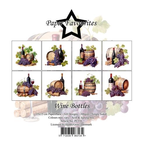 Paper Favourites - Designpapier "Wine Bottles" Paper Pack 6x6 Inch - 24 Bogen