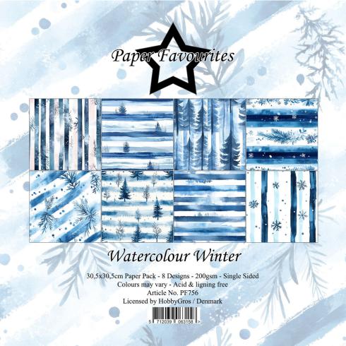 Paper Favourites - Designpapier "Watercolour Winter" Paper Pack 12x12 Inch 8 Bogen