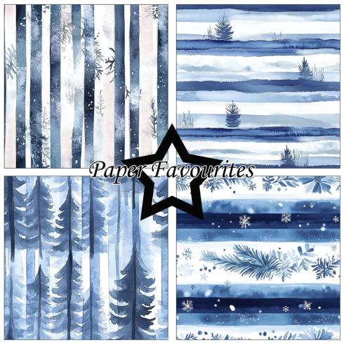 Paper Favourites - Designpapier "Watercolour Winter" Paper Pack 12x12 Inch 8 Bogen