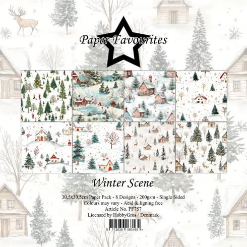 Paper Favourites - Designpapier "Winter Scene" Paper Pack 12x12 Inch 8 Bogen