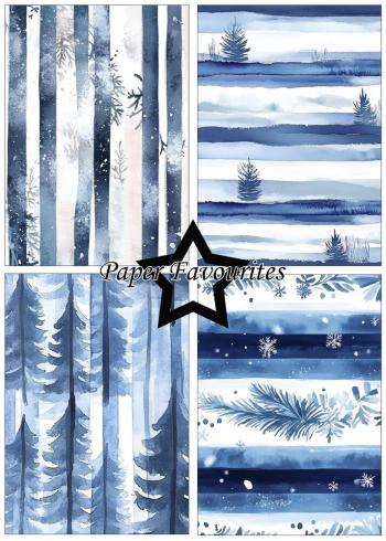 Paper Favourites - Designpapier "Watercolour Winter" Paper Pack A5 - 24 Bogen