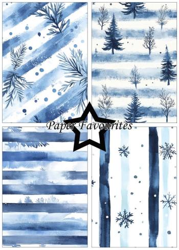 Paper Favourites - Designpapier "Watercolour Winter" Paper Pack A5 - 24 Bogen