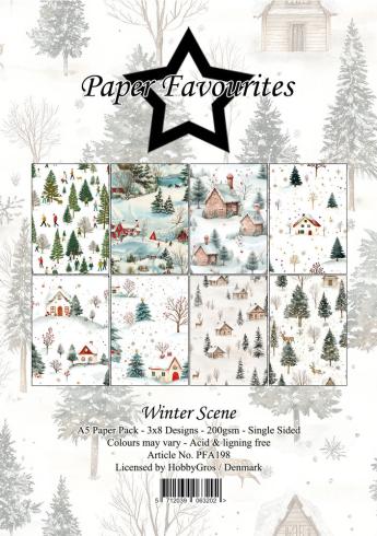 Paper Favourites - Designpapier "Winter Scene" Paper Pack A5 - 24 Bogen
