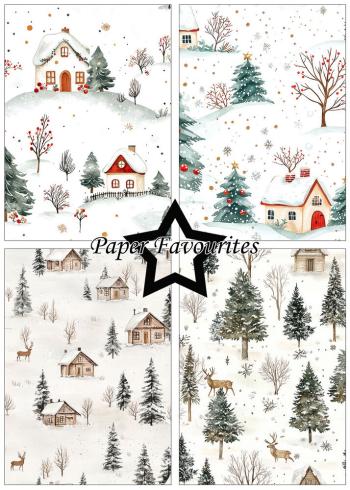 Paper Favourites - Designpapier "Winter Scene" Paper Pack A5 - 24 Bogen