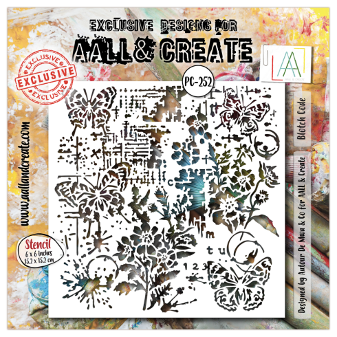 AALL and Create - Schablone 6x6 Inch "Blotch Code "Stencil