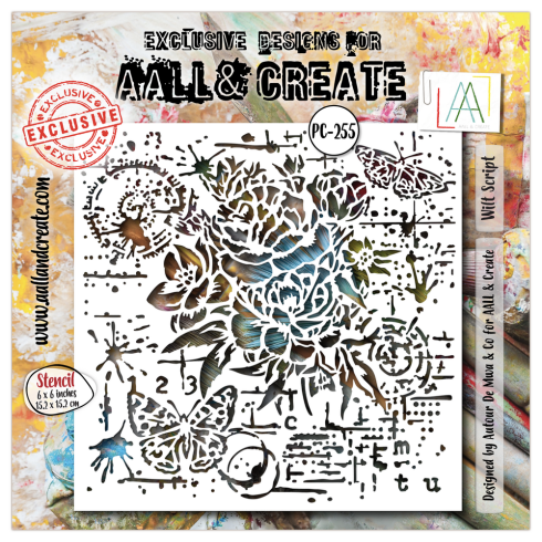 AALL and Create - Schablone 6x6 Inch "Wilt Script "Stencil