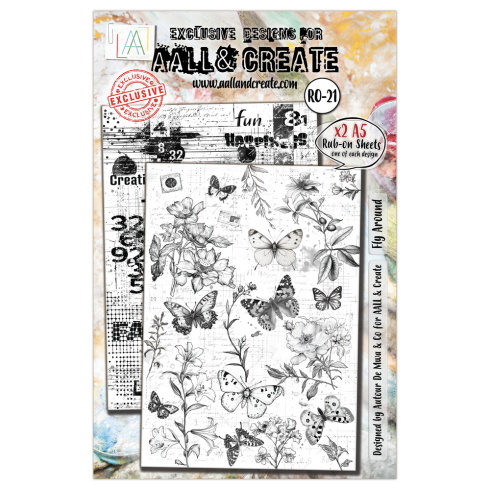 AALL and Create - Transfer Aufkleber "Fly Around" Rub-Ons A5