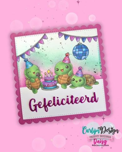 Preview: Carlijn Design - Stempelset "Party Turtles " Clear Stamp 