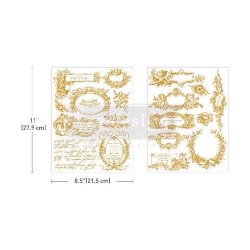 Re-Design with Prima - Transfer Aufkleber 8,5x11 Inch "Kacha Label De Luxe" Decor Transfer 2 Bogen 