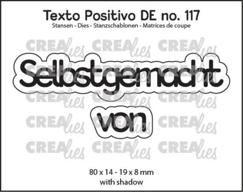 Crealies - Stanzschablone "No. 117 Selbstgemacht Von" Texto Positivo Dies