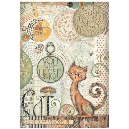 Stamperia - Decopatch Papier "You Are Unique Cat" Decoupage A4 - 6 Bogen  