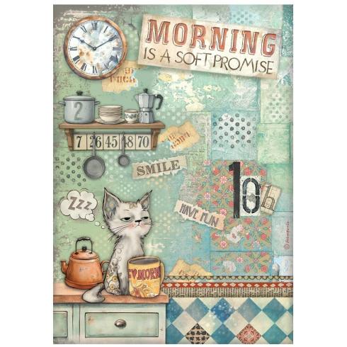 Stamperia - Decopatch Papier "Morning is a Soft Promise" Decoupage A4 - 6 Bogen  