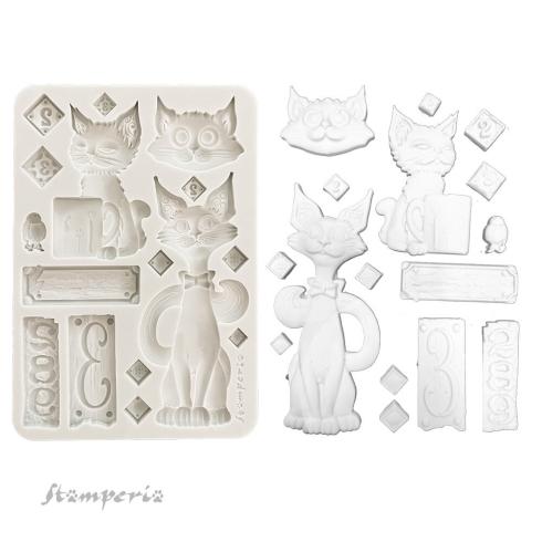 Stamperia - Gießform A5 "Cats" Soft Mould 