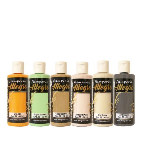 Stamperia - Acrylfarbe "Furry Friends" Allegro Paint Kit 6x60 ml