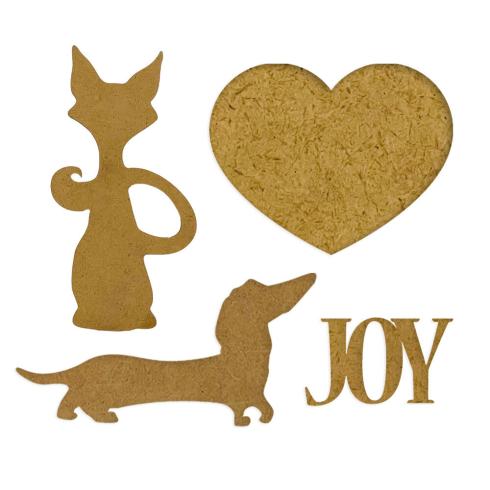Stamperia - Holzteile "Dog and Cat Silhouette" MDF Crafty Shapes Blanks