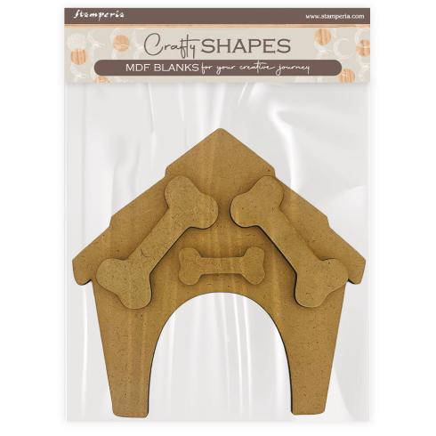 Stamperia - Holzteile "Doghouse and Bones" MDF Crafty Shapes Blanks