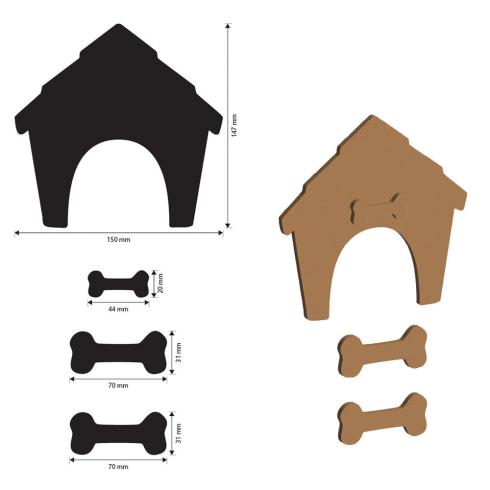Stamperia - Holzteile "Doghouse and Bones" MDF Crafty Shapes Blanks