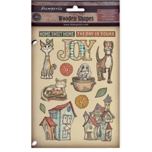 Stamperia - Holzteile A5 "Furry Friends" Wooden Shapes