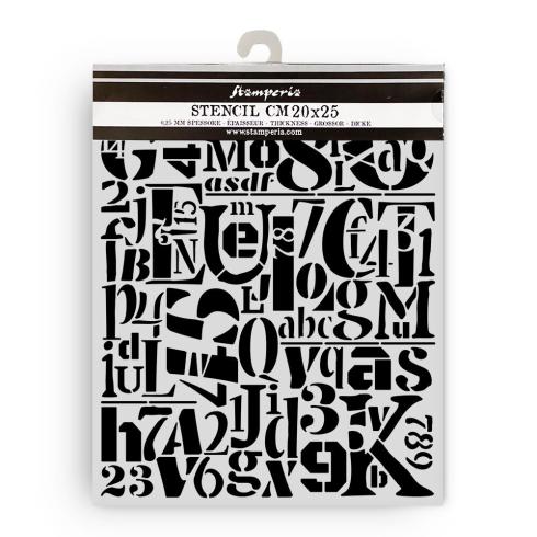 Stamperia - Schablone 20x25cm "Numbers and Letters Pattern" Stencil