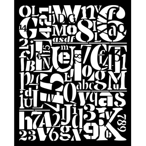 Stamperia - Schablone 20x25cm "Numbers and Letters Pattern" Stencil