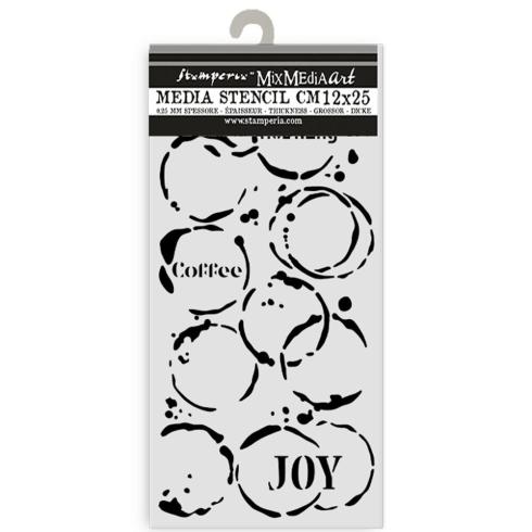 Stamperia - Schablone 12x25cm "Coffee Prints" Stencil