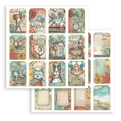 Stamperia - Designpapier "Tags" Paper Sheets 12x12 Inch - 10 Bogen