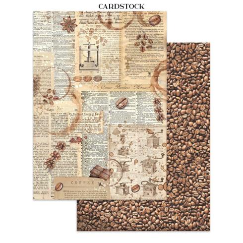 Stamperia - Papier, Aufkleber & Stanzteile "Coffee and Chocolate" Junk Journal Backgrounds,Stickers,Cut-Outs