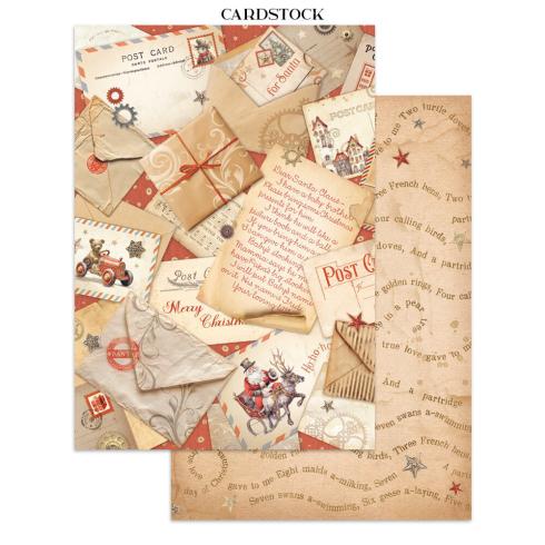 Stamperia - Papier, Aufkleber & Stanzteile "Gear up for Christmas" Junk Journal Backgrounds,Stickers,Cut-Outs