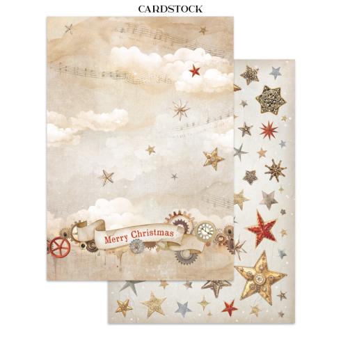 Stamperia - Papier, Aufkleber & Stanzteile "Gear up for Christmas" Junk Journal Backgrounds,Stickers,Cut-Outs