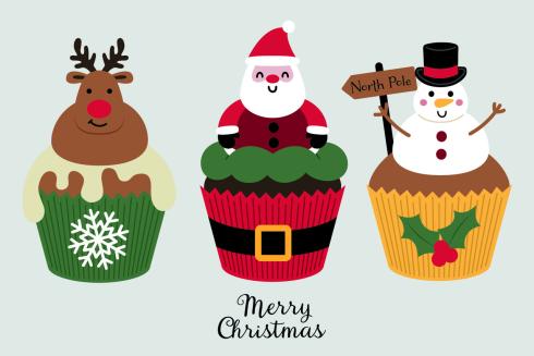 Crafters Companion - Stempelset & Stanzschablone "Christmas Cupcakes" Stamp & Dies