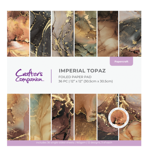 Crafters Companion - Designpapier "Imperial Topaz" Paper Pack 12x12 Inch - 36 Bogen