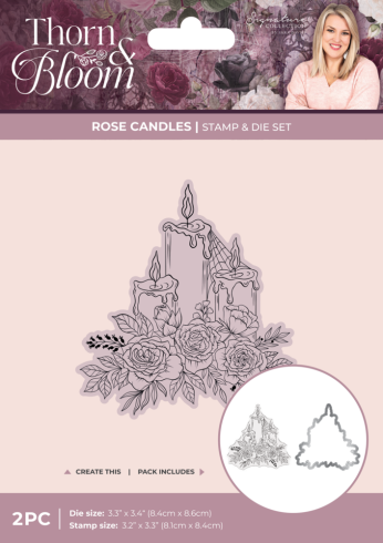 Crafters Companion - Stempelset & Stanzschablone "Rose Candles" Stamp & Dies
