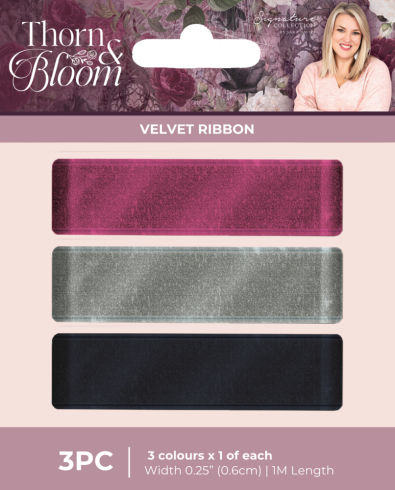 Crafters Companion - Bänder "Thorn & Bloom" Velvet Ribbon