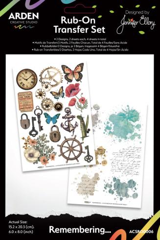 Arden Creative Studio - Transfer Aufkleber "Remembering..." Rub-On Transfer Set