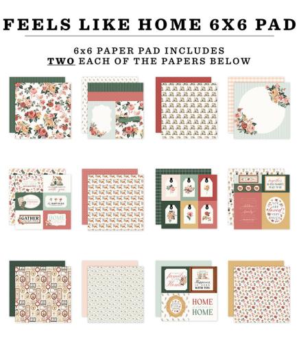Preview: Carta Bella - Designpapier "Feels Like Home" Paper Pad 6x6 Inch - 24 Bogen