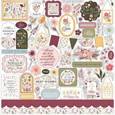Carta Bella - Aufkleber "Pressed Floral " Element Stickers 