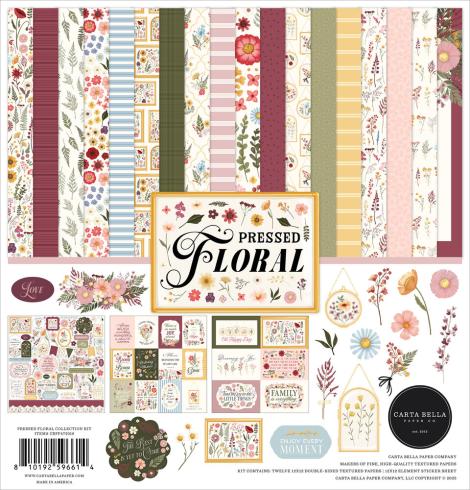 Carta Bella - Designpapier "Pressed Floral" Collection Kit 12x12 Inch - 12 Bogen  