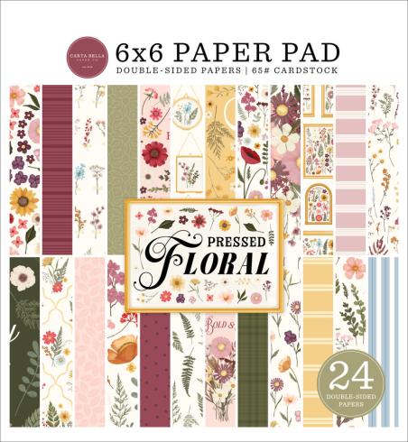 Carta Bella - Designpapier "Pressed Floral" Paper Pad 6x6 Inch - 24 Bogen