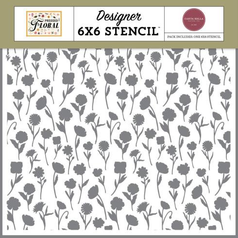 Carta Bella - Schablone 6x6 Inch "Pressed Wildflower" Stencil