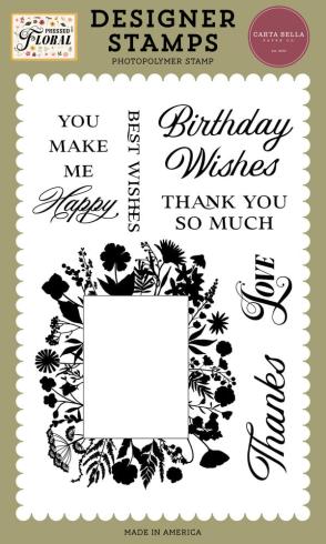 Carta Bella - Stempelset "Floral Frame And Phrases" Clear Stamps
