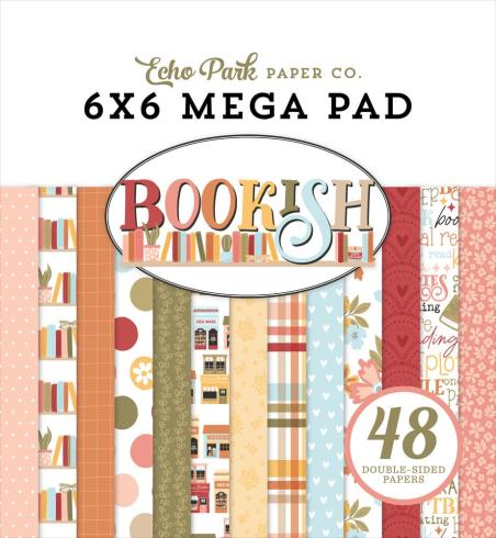 Echo Park - Designpapier "Bookish" Cardmakers Mega Pad 6x6 Inch - 48 Bogen