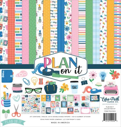 Echo Park - Designpapier "Plan On It" Collection Kit 12x12 Inch - 12 Bogen